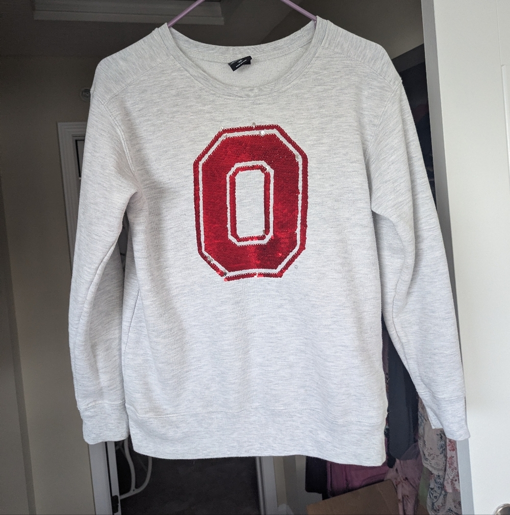 Buckeye Corner Sequined Ohio State Top